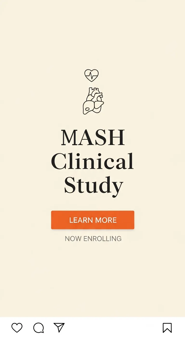 Example Facebook ad for a fatty liver clinical study recruitment campaign